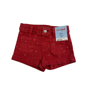 Cat & Jack Toddler Girls' Americana Star Embroidered Denim Shorts Red 18M
